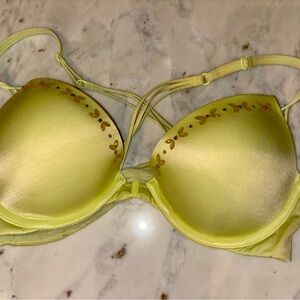 Victoria's Secret Lime Colored Embellished Bra